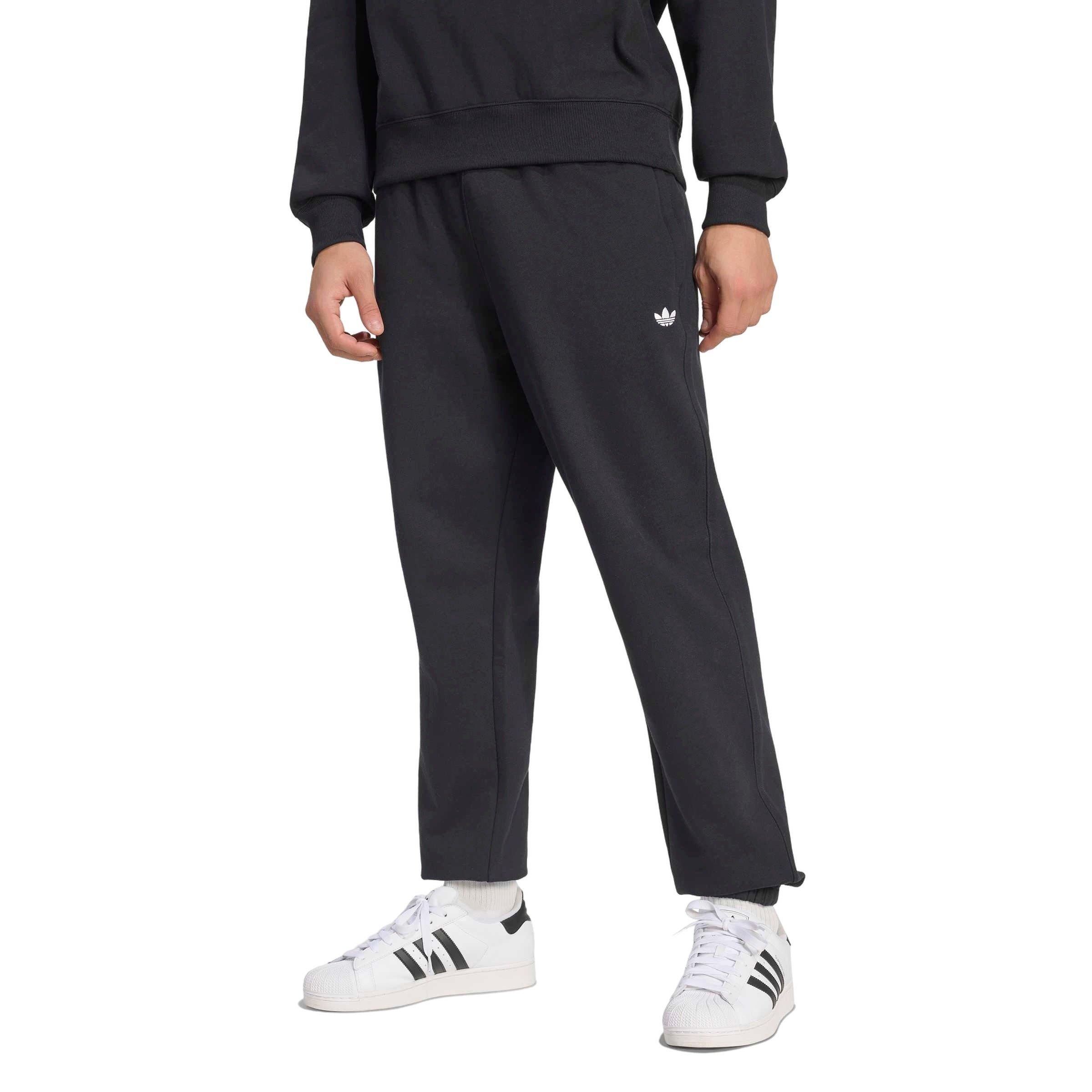 adidas Originals Men's Trefoil Essentials Regular Fleece Joggers - Black - BLACK